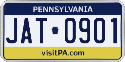 PA license plate JAT0901