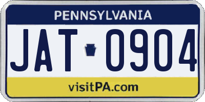 PA license plate JAT0904