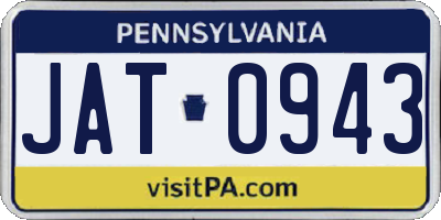 PA license plate JAT0943