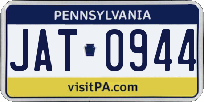 PA license plate JAT0944