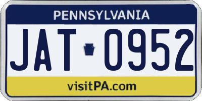 PA license plate JAT0952