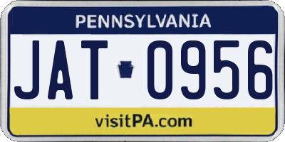 PA license plate JAT0956