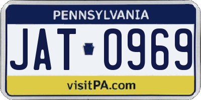 PA license plate JAT0969