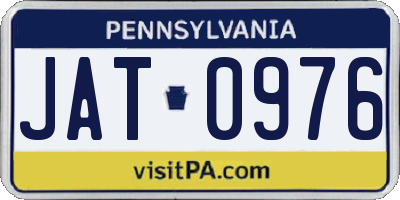 PA license plate JAT0976