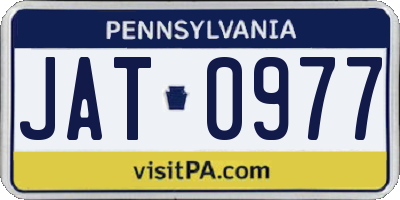 PA license plate JAT0977