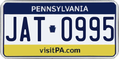 PA license plate JAT0995