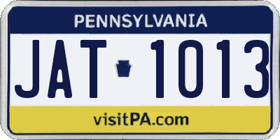 PA license plate JAT1013