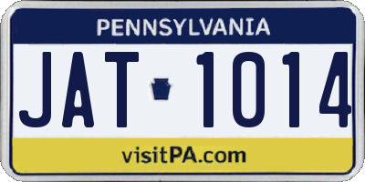 PA license plate JAT1014