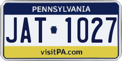 PA license plate JAT1027