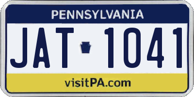 PA license plate JAT1041