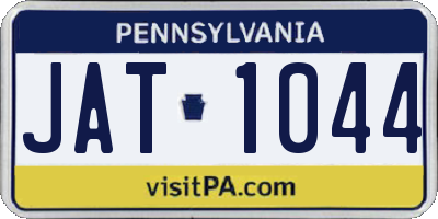 PA license plate JAT1044