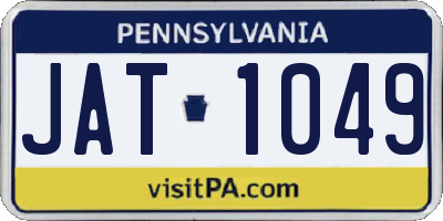 PA license plate JAT1049