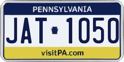 PA license plate JAT1050