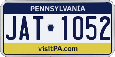 PA license plate JAT1052