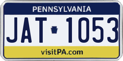 PA license plate JAT1053