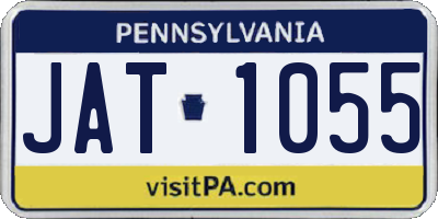 PA license plate JAT1055