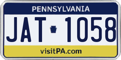 PA license plate JAT1058