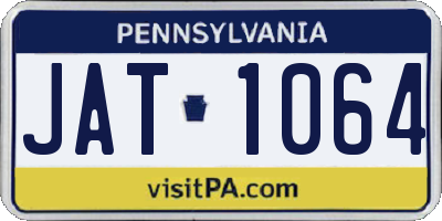 PA license plate JAT1064