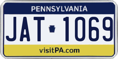 PA license plate JAT1069