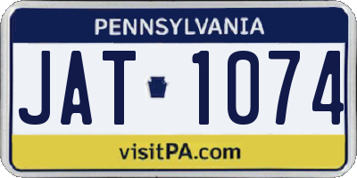PA license plate JAT1074
