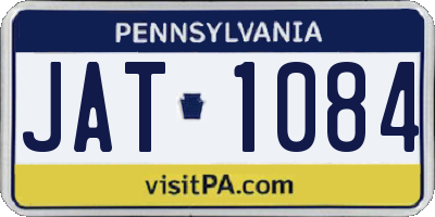 PA license plate JAT1084