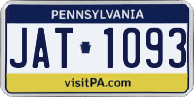 PA license plate JAT1093