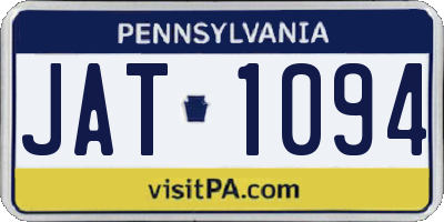 PA license plate JAT1094