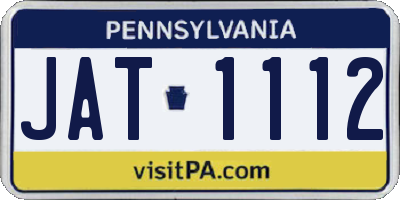 PA license plate JAT1112