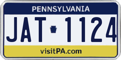 PA license plate JAT1124