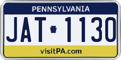 PA license plate JAT1130