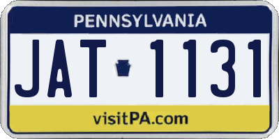 PA license plate JAT1131