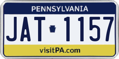 PA license plate JAT1157