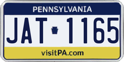 PA license plate JAT1165