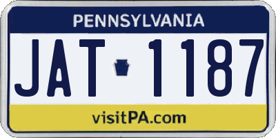 PA license plate JAT1187