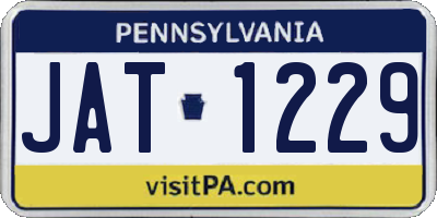 PA license plate JAT1229