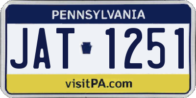 PA license plate JAT1251