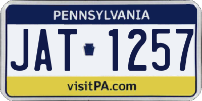 PA license plate JAT1257