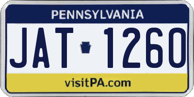 PA license plate JAT1260