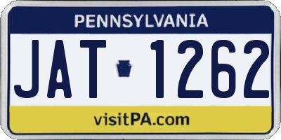 PA license plate JAT1262