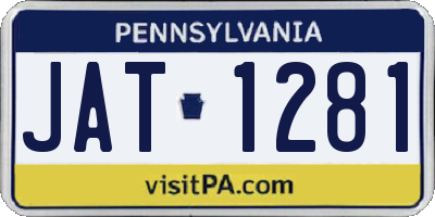 PA license plate JAT1281