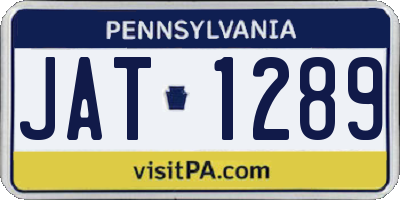PA license plate JAT1289