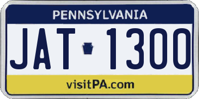 PA license plate JAT1300