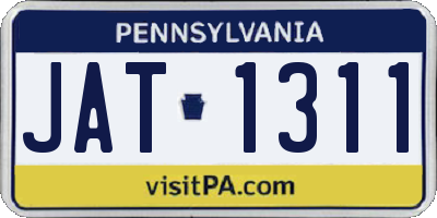 PA license plate JAT1311
