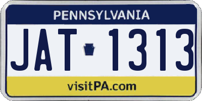 PA license plate JAT1313