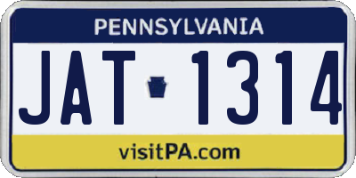PA license plate JAT1314