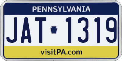 PA license plate JAT1319