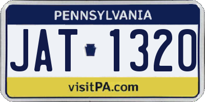 PA license plate JAT1320