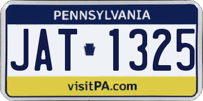 PA license plate JAT1325