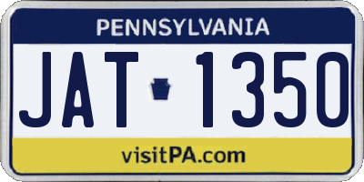 PA license plate JAT1350