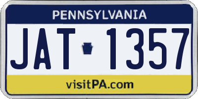 PA license plate JAT1357